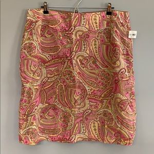 Pink Paisley Silk Skirt
